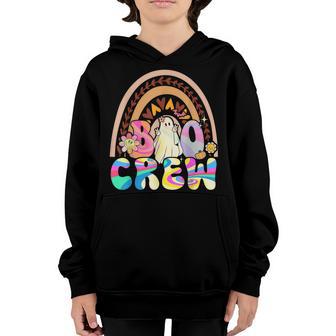 Retro Groovy Boo Crew Halloween Hippie Floral Ghost Boy Girl V3 Youth Hoodie - Thegiftio UK
