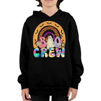 Retro Groovy Boo Crew Halloween Hippie Floral Ghost Boy Girl V4 Youth Hoodie - Thegiftio UK