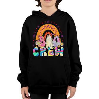 Retro Groovy Boo Crew Halloween Hippie Floral Ghost Boy Girl V5 Youth Hoodie - Thegiftio UK