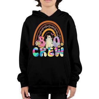 Retro Groovy Boo Crew Halloween Hippie Floral Ghost Boy Girl V6 Youth Hoodie - Thegiftio UK