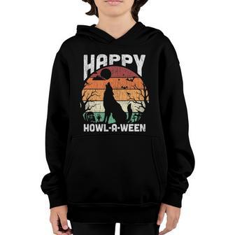 Retro Happy Halloween Adult Kids Halloween Costume Wolf Graphic Design Printed Casual Daily Basic Youth Hoodie - Thegiftio UK