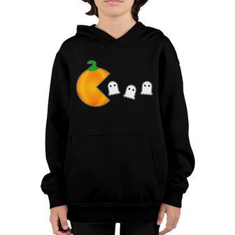 Retro Pumpkin Video Game Funny Halloween Graphic Design Printed Casual Daily Basic Youth Hoodie - Thegiftio UK