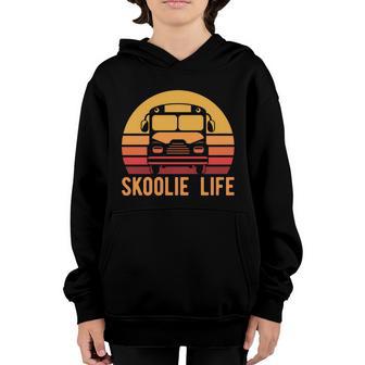 Retro Skoolie Life Converted School Bus Home Lifestyle Funny Gift Graphic Design Printed Casual Daily Basic Youth Hoodie - Thegiftio UK