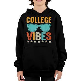 Retro Vintage Glasses College Vibes Back To School Youth Hoodie - Thegiftio UK