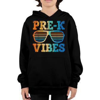 Retro Vintage Sunglasses Pre K Vibes Back To School Youth Hoodie - Thegiftio UK