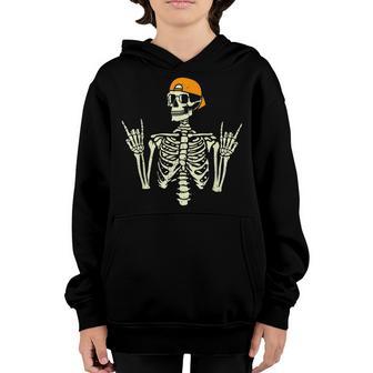 Rocker Skater Skeleton Cap Cool Halloween Punk Men Boys Kids Youth Hoodie - Thegiftio UK