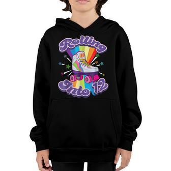 Roller Skating 12 Year Old 12Th Birthday Girl Skate 80S Gift Youth Hoodie - Thegiftio UK