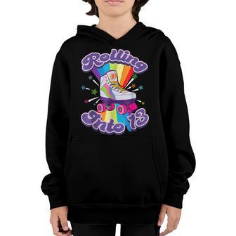 Roller Skating 13 Year Old 13Th Birthday Girl Skate 80S Gift Youth Hoodie - Thegiftio UK