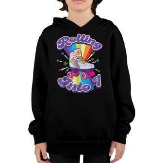 Roller Skating 7 Years Old 7Th Birthday Girl Skate 80S Gift Youth Hoodie - Thegiftio UK