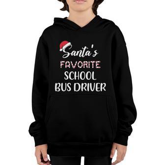 Santas Favorite School Bus Driver Pajama Christmas Funny Gift Graphic Design Printed Casual Daily Basic Youth Hoodie - Thegiftio UK