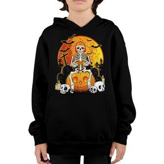 Scary Gaming Skeleton Horror Gamer Halloween 2022 Youth Hoodie - Thegiftio UK