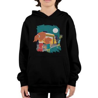 School Bus Zombie Graphic Design Printed Casual Daily Basic Youth Hoodie - Thegiftio UK