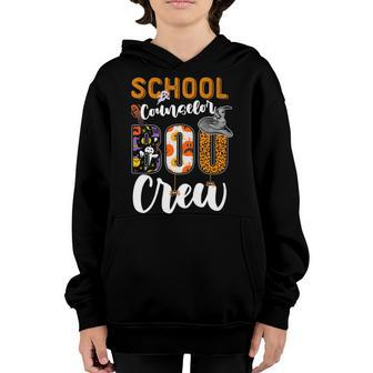 School Counselor Boo Crew Ghost Funny Halloween Matching Youth Hoodie - Seseable