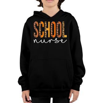 School Nurse Leopard Squad Cute Fall Autumn Thanksgiving Youth Hoodie - Thegiftio UK