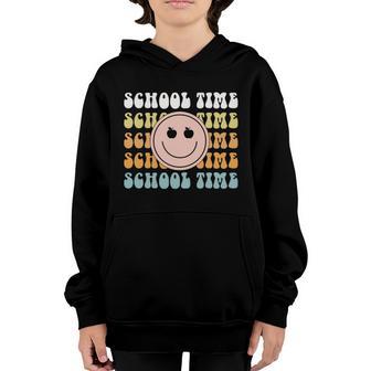 School Time Back To School Funny Face Smile To School Youth Hoodie - Thegiftio UK