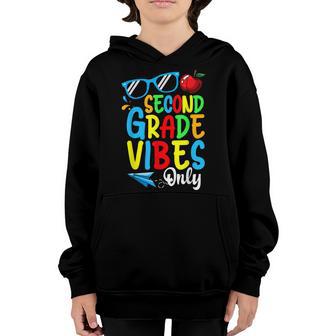 Second 2Nd Grade Vibes Only Back To School Cute Kids Student Youth Hoodie - Thegiftio UK