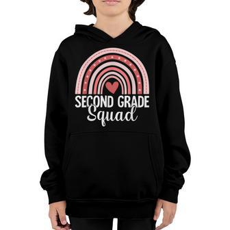 Second Grade Rainbow Happy First Day Team 2Nd Grade Squad Youth Hoodie - Thegiftio UK