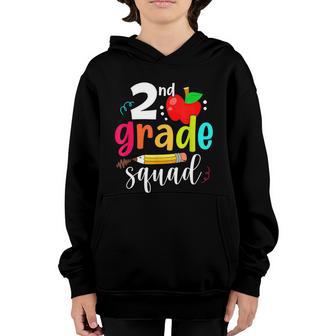 Second Grade Squad Funny Back To School 2Nd Graders Teachers Graphic Design Printed Casual Daily Basic Youth Hoodie - Thegiftio UK