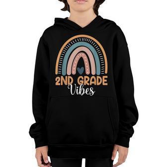 Second Grade Vibes Rainbow Back To School 2Nd Grade Teacher Youth Hoodie - Thegiftio UK