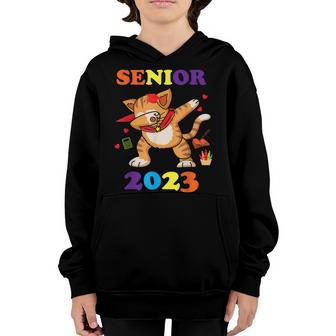 Senior Graduation Gift Girl Class Of 2023 Senior Dabbing Cat Youth Hoodie - Thegiftio UK
