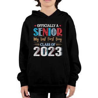 Senior My Last First Day Class Of 2023 Back To School Graphic Design Printed Casual Daily Basic Youth Hoodie - Thegiftio UK