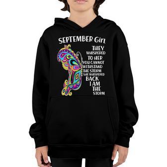 September Girl Paisley Butterfly Graphic Design Printed Casual Daily Basic Youth Hoodie - Thegiftio UK