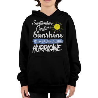 September Girls Are Sunshine Mixed With A Little Hurricane V2 Youth Hoodie - Thegiftio UK