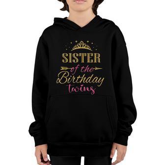 Sister Of The Birthday Twins Kids Party Graphic Design Printed Casual Daily Basic Youth Hoodie - Thegiftio UK