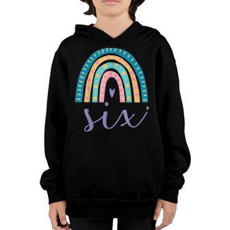 Six Year Old Rainbow 6Th Birthday Gifts For Girls 6 Bday Youth Hoodie - Thegiftio UK