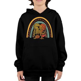 Skeleton Dinosaur T Rex Boys Halloween Rainbow Mummy Pumpkin V22 Youth Hoodie - Thegiftio UK