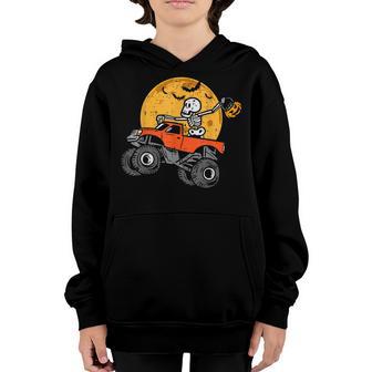 Skeleton Monster Truck Moon Candy Toddler Boys Halloween Kid V2 Youth Hoodie - Thegiftio UK