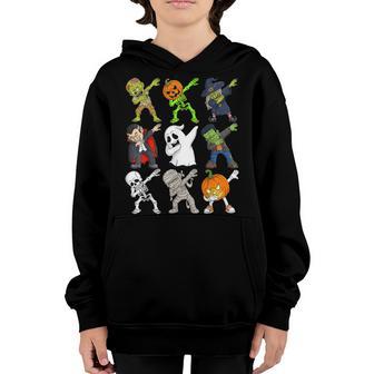Skeleton Zombie Dabbing Halloween Scary Pumpkin Vampire Boys Youth Hoodie - Thegiftio UK