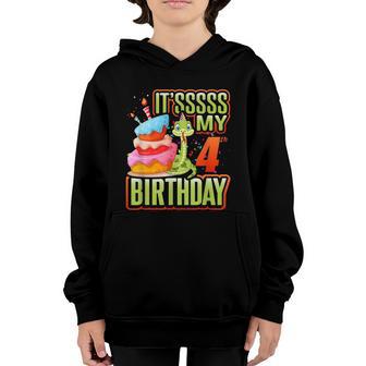 Snake Birthday Party Kids 4Th Reptile Supplies Decorations Graphic Design Printed Casual Daily Basic Youth Hoodie - Thegiftio UK