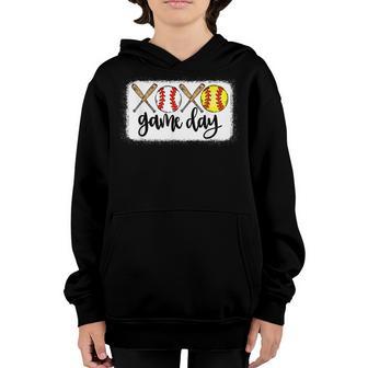 Softball And Baseball Game Day Youth Hoodie - Thegiftio UK