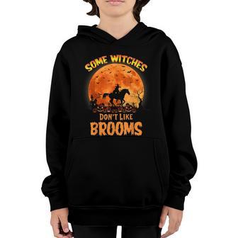 Some Witches Dont Like Brooms Girl Riding Horse Halloween Graphic Design Printed Casual Daily Basic Youth Hoodie - Thegiftio UK