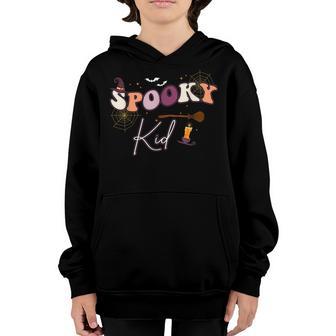 Spooky Kid Cute Groovy Hippie Spooky Halloween Mom Women Youth Hoodie - Thegiftio UK
