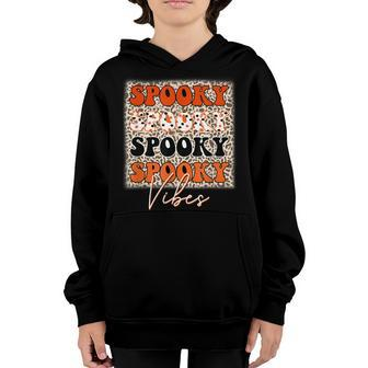 Spooky Vibes Halloween Spooky Leopard Pattern Autumn Youth Hoodie - Thegiftio UK