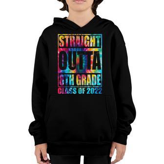 Straight Outta 8Th Grade Graduation 2022 Tie Dye Senior 22 Youth Hoodie - Thegiftio UK
