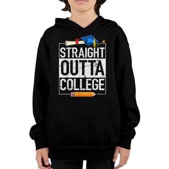 Straight Outta College 2022 Graduation Senior Grad Gift V2 Youth Hoodie - Thegiftio UK