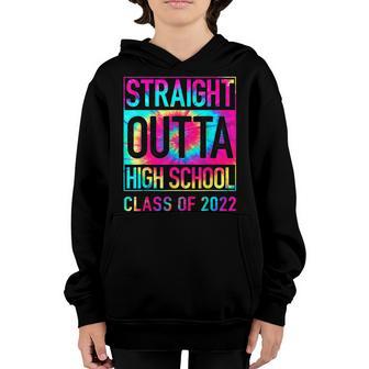 Straight Outta High School Class Of 2022 Graduation Tie Dye Youth Hoodie - Thegiftio UK
