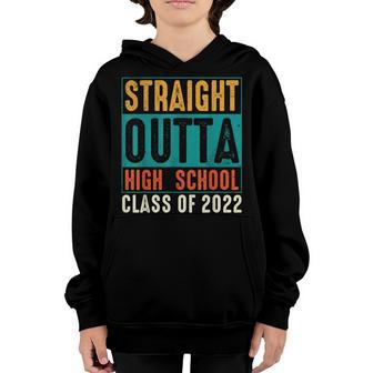 Straight Outta High School Class Of 2022 Graduation Vintage Youth Hoodie - Thegiftio UK