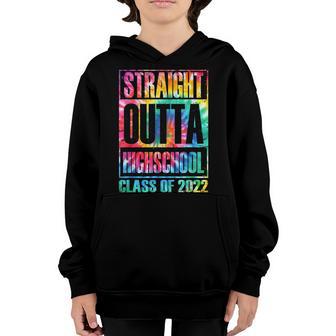 Straight Outta High School Graduation 2022 Tie Dye Senior Youth Hoodie - Thegiftio UK