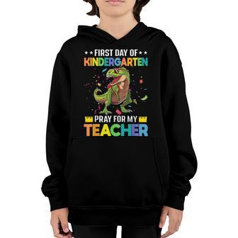 Student First Day Of Kindergarten Pray For My Teacher Youth Hoodie - Thegiftio UK