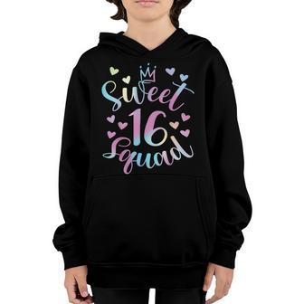 Sweet 16 Squad Girl Funny Sixnth Birthday Party Gifts Youth Hoodie - Seseable