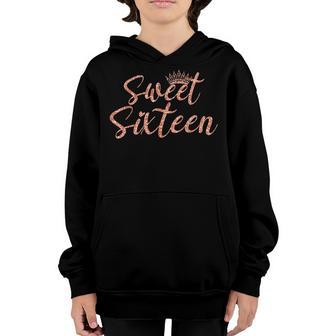 Sweet Sixn 16Th Birthday Girl 16 Years Old For Girl Youth Hoodie - Thegiftio UK