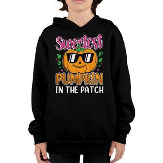 Sweetest Pumpkin In The Patch Halloween Kids Boys Girls Youth Hoodie - Thegiftio UK