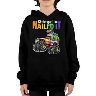 T Rex Dino Class Of 2022 Kindergarten Nailed It Graduation Youth Hoodie - Thegiftio UK