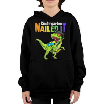 T Rex Dino Kindergarten Nailed It Graduation Class Of 2022 Youth Hoodie - Thegiftio UK
