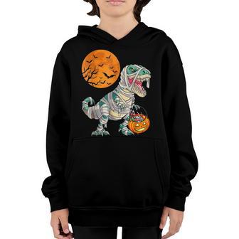 T Rex Dinosaur Mummy Pumpkin Halloween Costume Boys Mens Youth Hoodie - Thegiftio UK