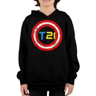 T21 Superhero World Down Syndrome Awareness Day Kids Youth Hoodie - Thegiftio UK